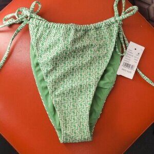 PACSUN Green "Darla" Curtain Tie Side Bikini Bottom Only NWT